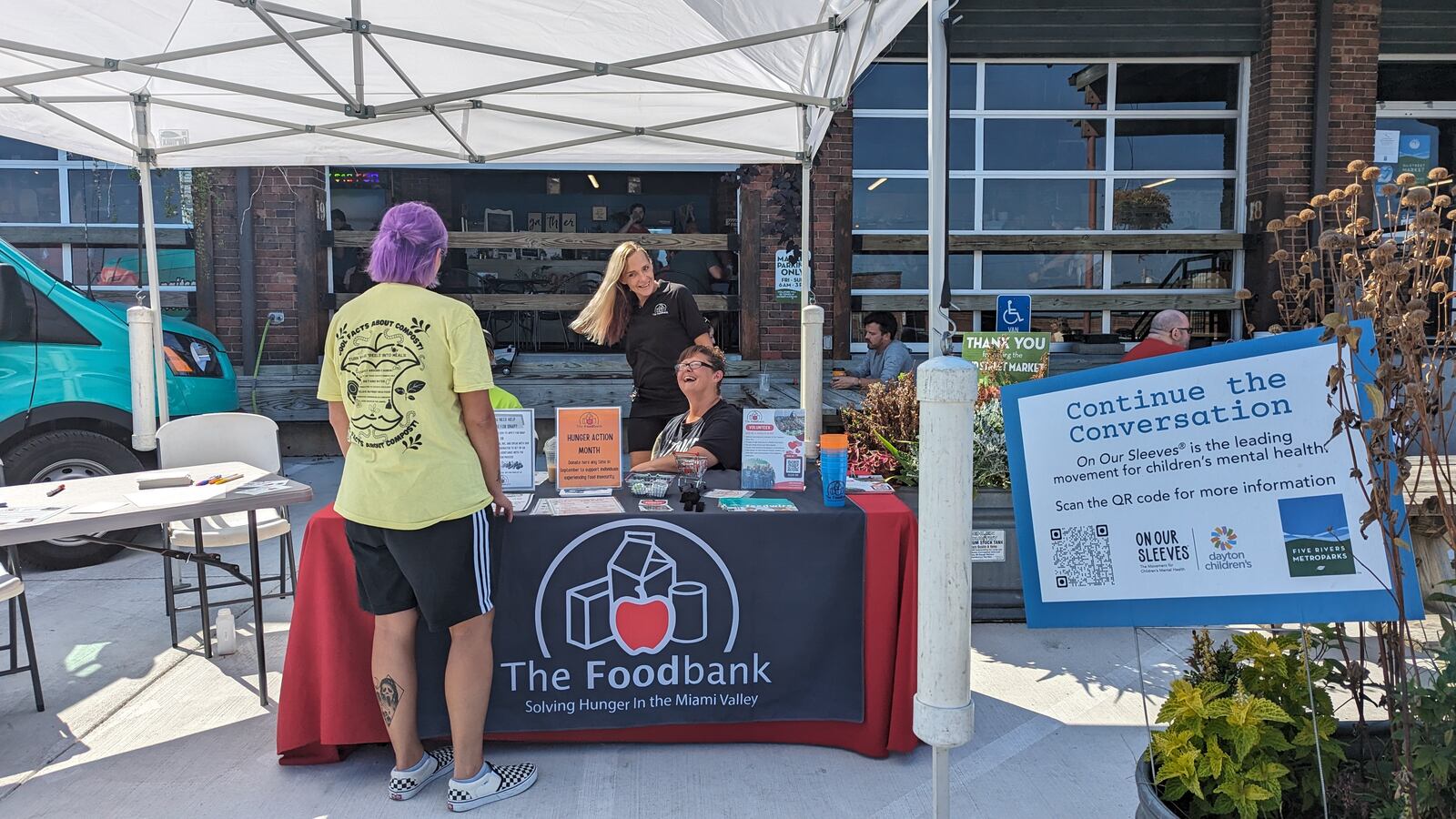 The Foodbank Food Drive during Hunger Action Month at the Market.