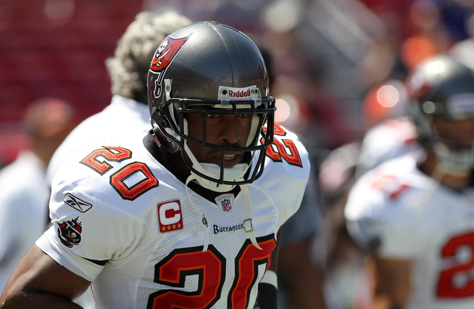 Buccaneers cornerback Ronde Barber (20) has been one of the NFLs premier playmakers over the past decade from his right corner position or in slot of nickel defense where he is apt to lineup.