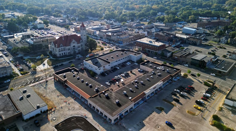Aerial photos of downtown Xenia Wednesday, Sept. 17, 2025. NICK GRAHAM/STAFF