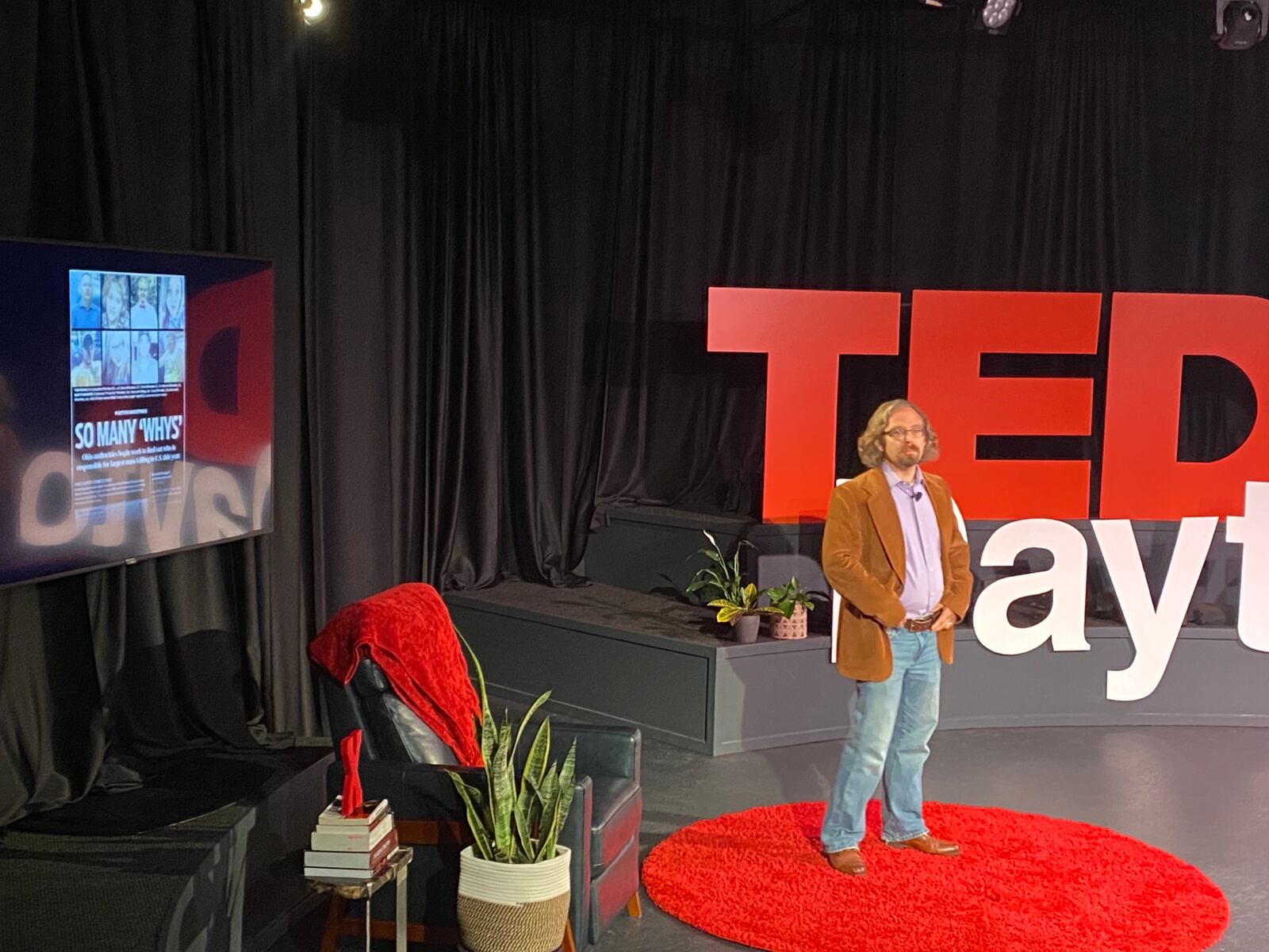 TEDxDayton 2021: Josh Sweigert of the Dayton Daily News speaks on the importance of local journalism. Eileen McClory / Staff