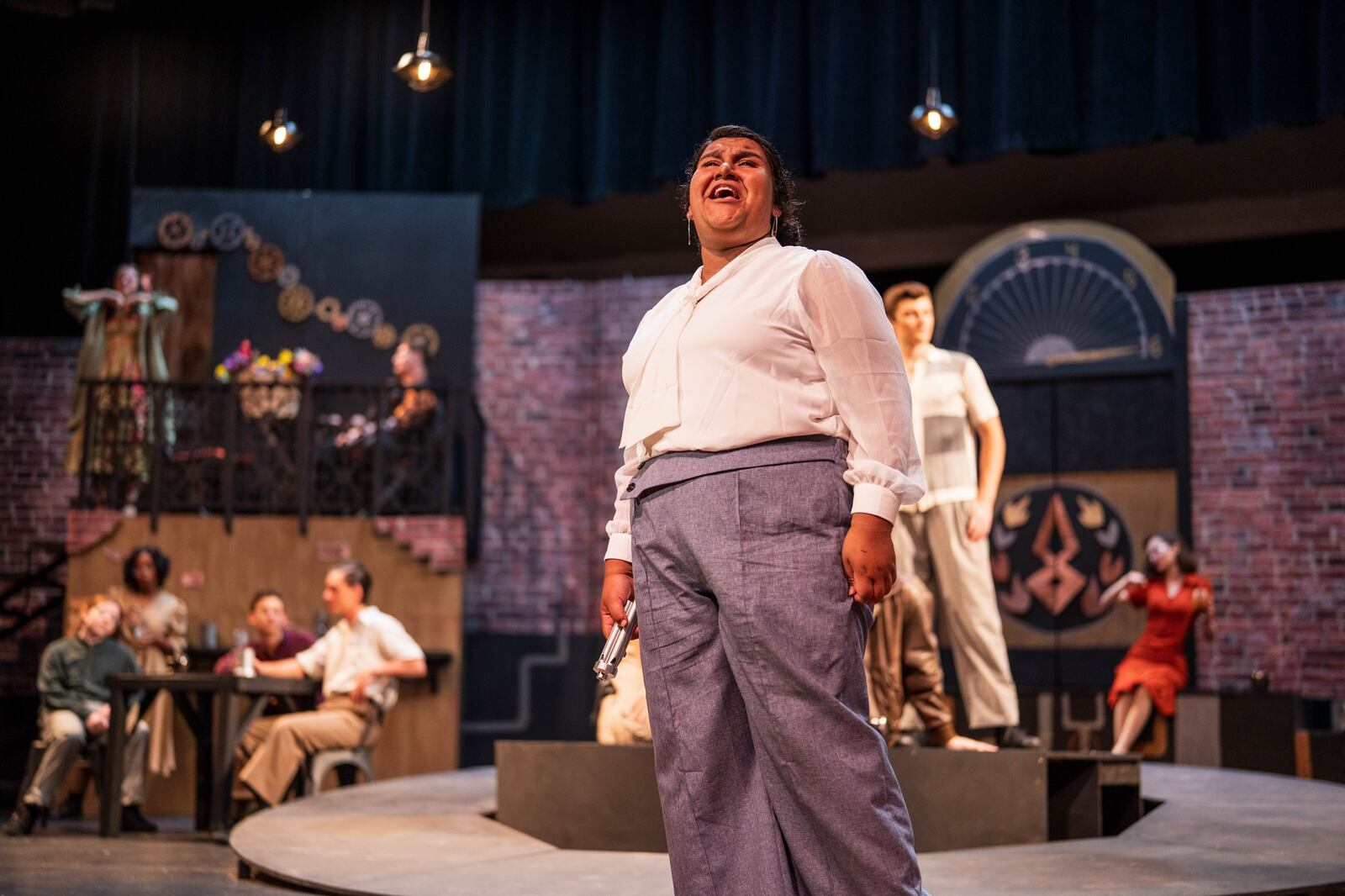 Haylie Chavez (Hermes) in Vandalia Youth Theatre's production of "Hadestown: Teen Edition." Photo by Silver Studios Photo Video