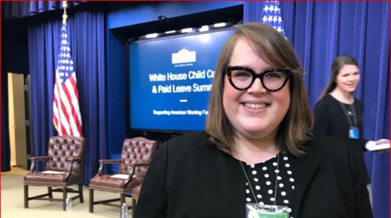 Stephanie Keinath, public policy and economic development director for the Dayton Area Chamber of Commerce, took part this week in a White House summit on family leave and business policy. CONTRIBUTED