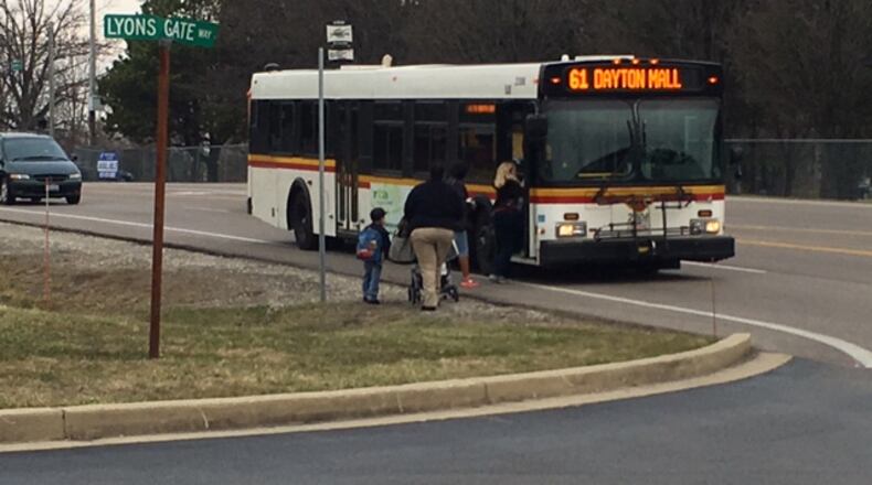 The lack of sidewalks along Lyons Road from Byers Road to Ohio 741 is one main factor why a $1.8 million project is being completed in Miami Twp. to improve pedestrian access near the Dayton Mall. NICK BLIZZARD/STAFF