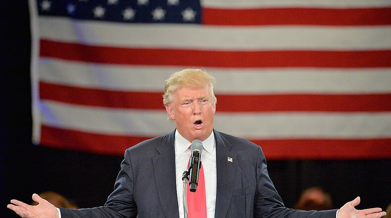 ROANOKE, VA - JULY 25: Republican presidential candidate Donald Trump address an audience at the The Hotel Roanoke & Conference Center on July 25, 2016 in Roanoke, Virginia. Trump is campaigning with a bump in the polls following the Republican National Convention where he accepted the party's nomination. (Photo by Sara D. Davis/Getty Images)