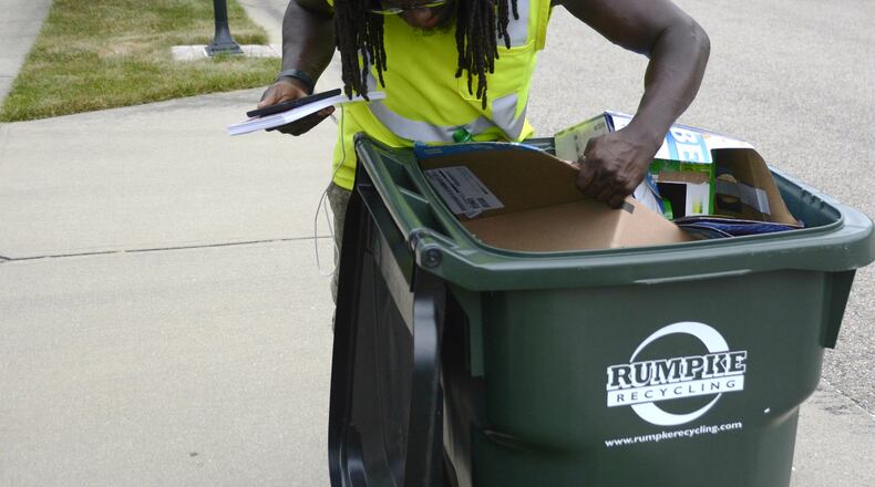 The results of a curbside recycling audit in Fairfield and Centerville showed less contamination in recycling carts and bins, according to Rumpke. The trash hauler will continue this program in other communities as it proves successful. Contaminated materials have grown to be a problem, costing Rumpke roughly $1.5 million a year, according to the company. MICHAEL D. PITMAN/FILE