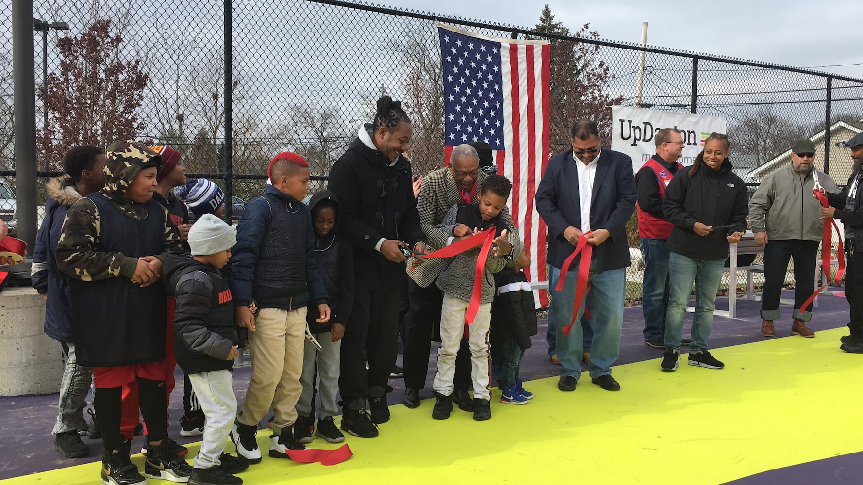 PHOTOS: Dayton’s youth enjoy their colorful, new Project Rebound  basketball court