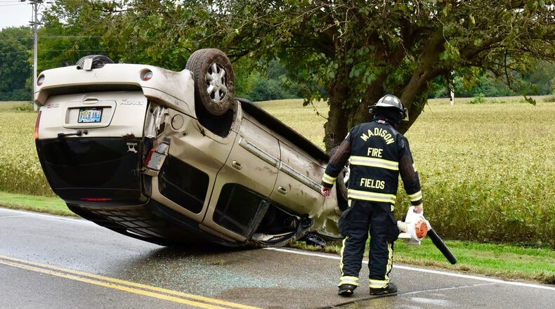 No injuries were reported after a single vehicle rollover crash this afternoon in Madison Twp.