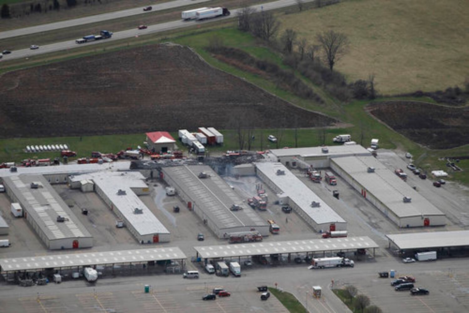 Caesar Creek fire aerial photos