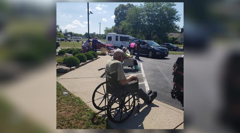 Mary Scott Nursing Center held a drive-thru event for family to visit with loved ones while staying in their cars. CONTRIBUTED