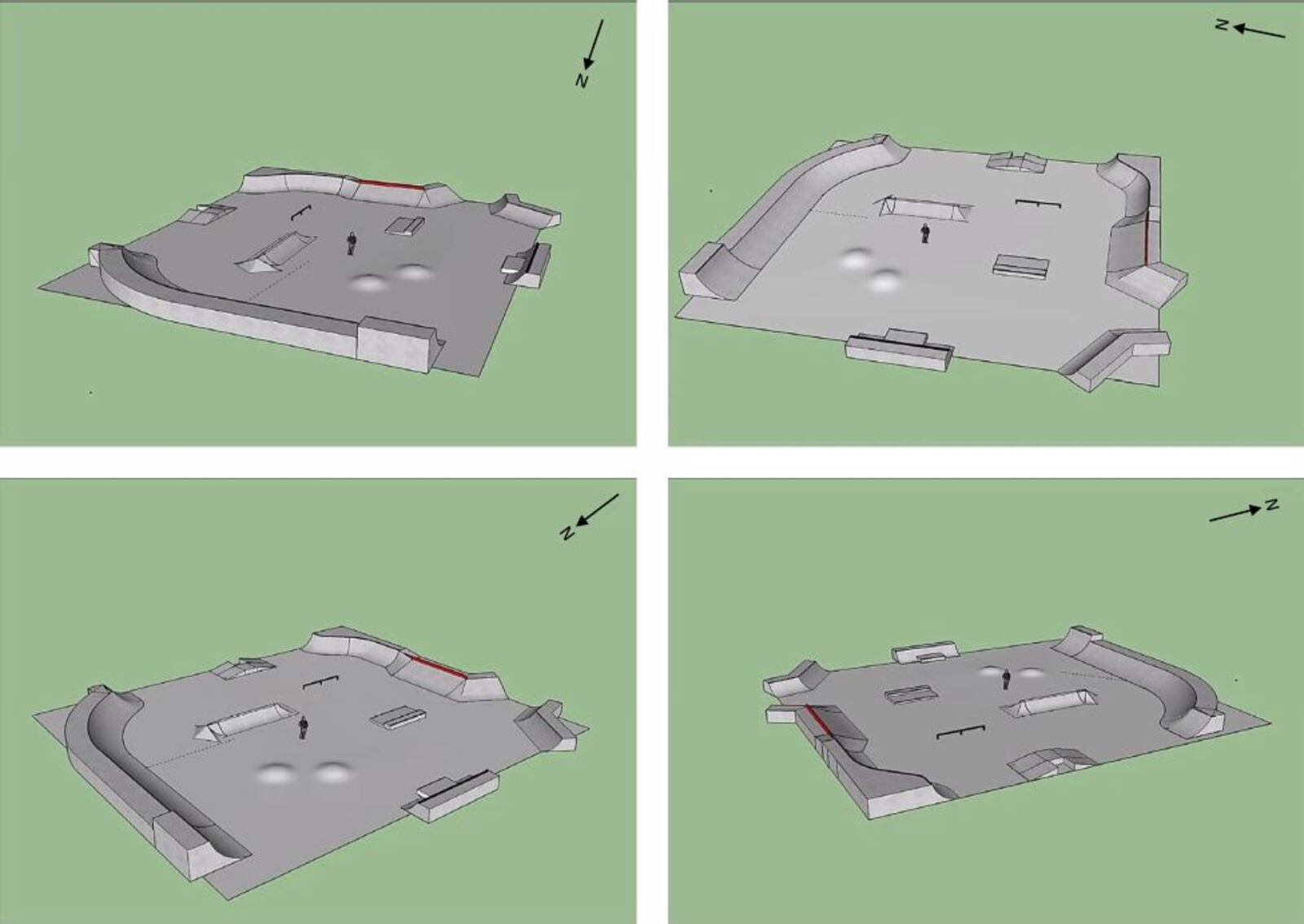 Renderings of proposed DIY skatepark. CONTRIBUTED