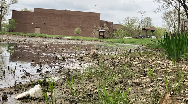 The view from Turtle Pond toward the Washington Twp. RecPlex shows how much the body of water had deteriorated. That pond, along with nearby Heron Pond, will be revitalized this  year to allow for fishing and other water-based activities. CONTRIBUTED
