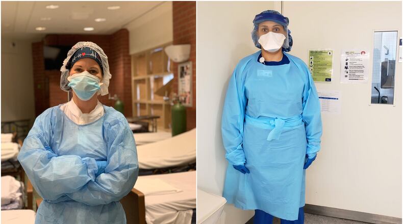 Dayton nurses Stacy Thomas and Sabrina Harrison-Dean are working in New York as part of the battle against coronavirus.