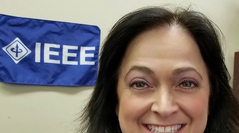 Felicia Harlow, an Air Force Research Laboratory Sensors Directorate senior security research engineer, attends an Institute of Electrical and Electronics Engineers event. Harlow was awarded the 2020 IEEE Dayton Section Women in Engineering Award. (Courtesy photo)