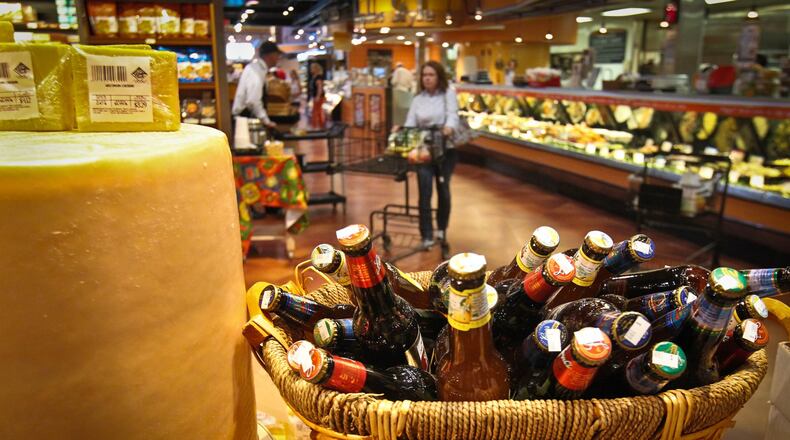 A view of the Dorothy Lane Market (DLM) deli and cheese aisle. DLM and the grocery empire of James Bonamino (Jungle Jims) began as fruit stands and have grown into destination grocery shopping experiences.