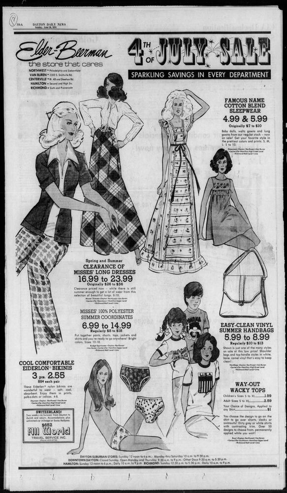 Fourth of July advertisement pages