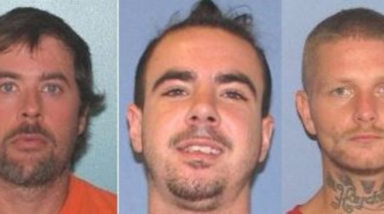 Pictured left to right are Brynn K. Martin, 40; Christopher M. Clemente, 24; Troy R. McDaniel Jr., 30; and Lawrence R. Lee III, 29. Photos courtesy the Gallia County Sheriff.