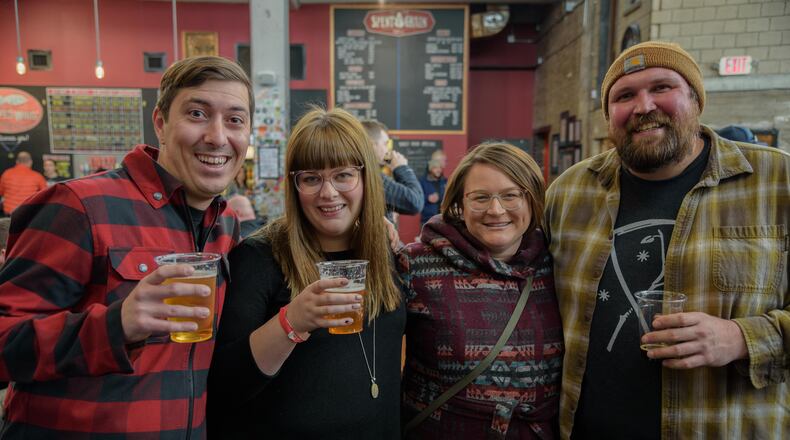 Warped Wing Brewery celebrated its 4th anniversary with a beer bash on Saturday Jan. 13, 2018. The party's main event was a triple bottle release of different takes on Warped Wing’s anniversary beer, Baltic Argonaut Porter. The versions included Baltic Argonaut aged in Rum barrels, in Port barrels, and in Rye Whiskey barrels. TOM GILLIAM / STAFF PHOTO