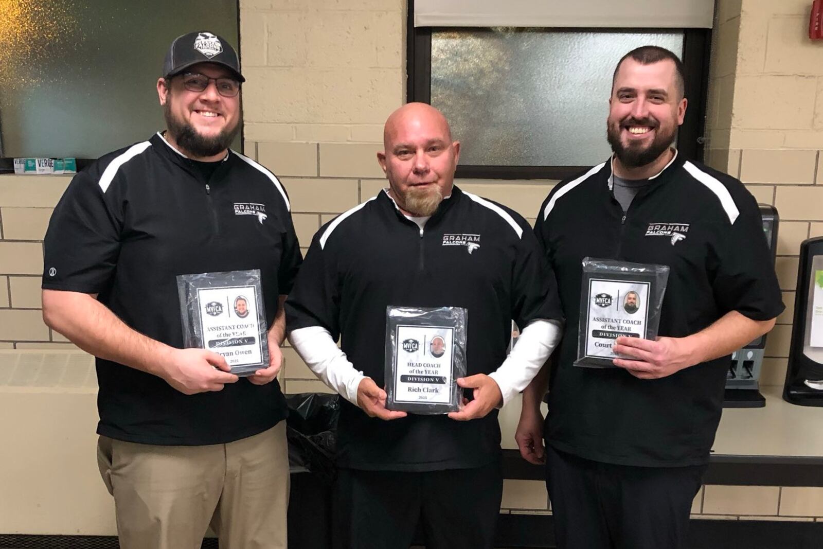 Graham head coach Matt Rich Clark is the MVFCA Coach of the Year in D-V, and had assistants Bryan Owen and Court Massey also honored. CONTRIBUTED MVFCA