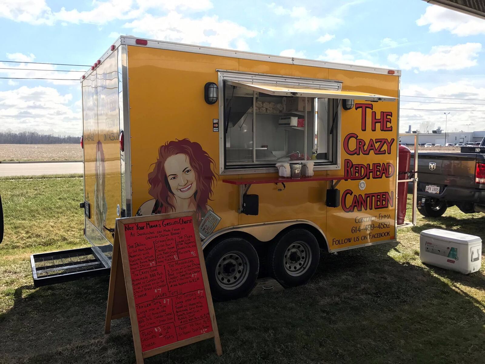 The Crazy Redhead Canteen food truck specializes in grilled cheese and sandwiches plus loaded tater tots. (Source: Crazy Redhead Canteen Facebook page)