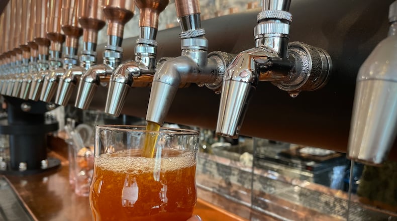 Entropy Brewing Co., a brewpub in Miamisburg featuring an indoor playground, outdoor patio and a speakeasy, is a stop on the 2025 Dayton Ale Trail. NATALIE JONES/STAFF