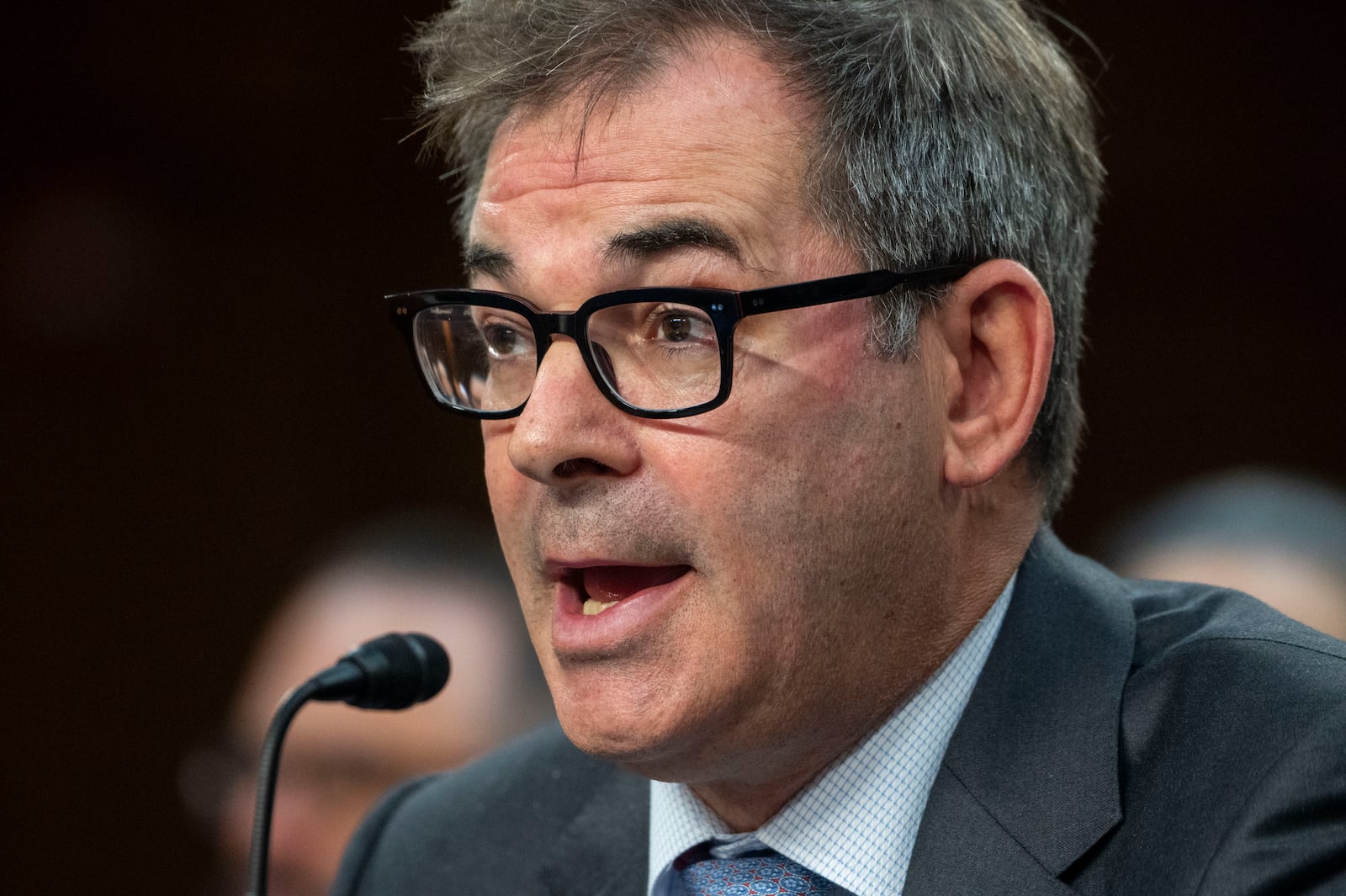 Michael Intrator, co-founder and chief executive officer, CoreWeave, testifies before a Senate Committee on Commerce, Science, and Transportation hearing, Thursday, May 8, 2025, in Washington. (AP Photo/Kevin Wolf)