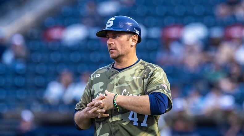 New Dayton Flyers baseball coach Scott Loiseau coaches for Penn State in the 2024 season. Photo courtesy of Penn State