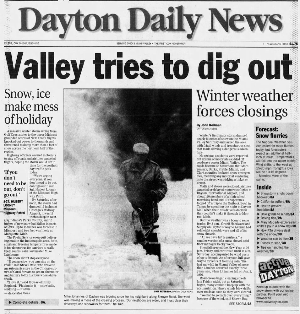 Dayton record snowfall