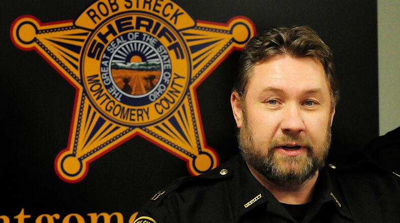Montgomery County Sheriff's Capt. Andy Flagg talks about the Montgomery County Combined Agency OVI Task Force sobriety checkpoint for Friday night, March 17, 2023, in Washington Twp. MARSHALL GORBY\STAFF