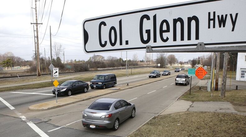 The city of Fairborn is planning to install a roundabout at the Kauffman Avenue/Colonel Glenn Highway intersection. TY GREENLEES / STAFF