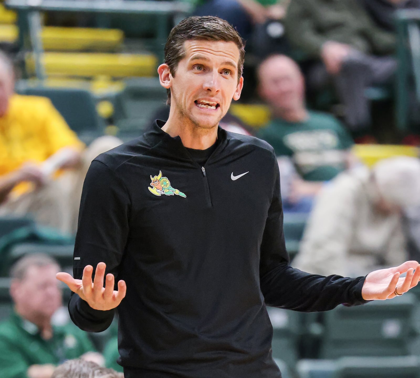 Wright State coach Clint Sargent talks to players during an 86-37 win over Franklin College on Monday, Nov. 3 at Ervin J. Nutter Center in Fairborn. BRYANT BILLING/STAFF