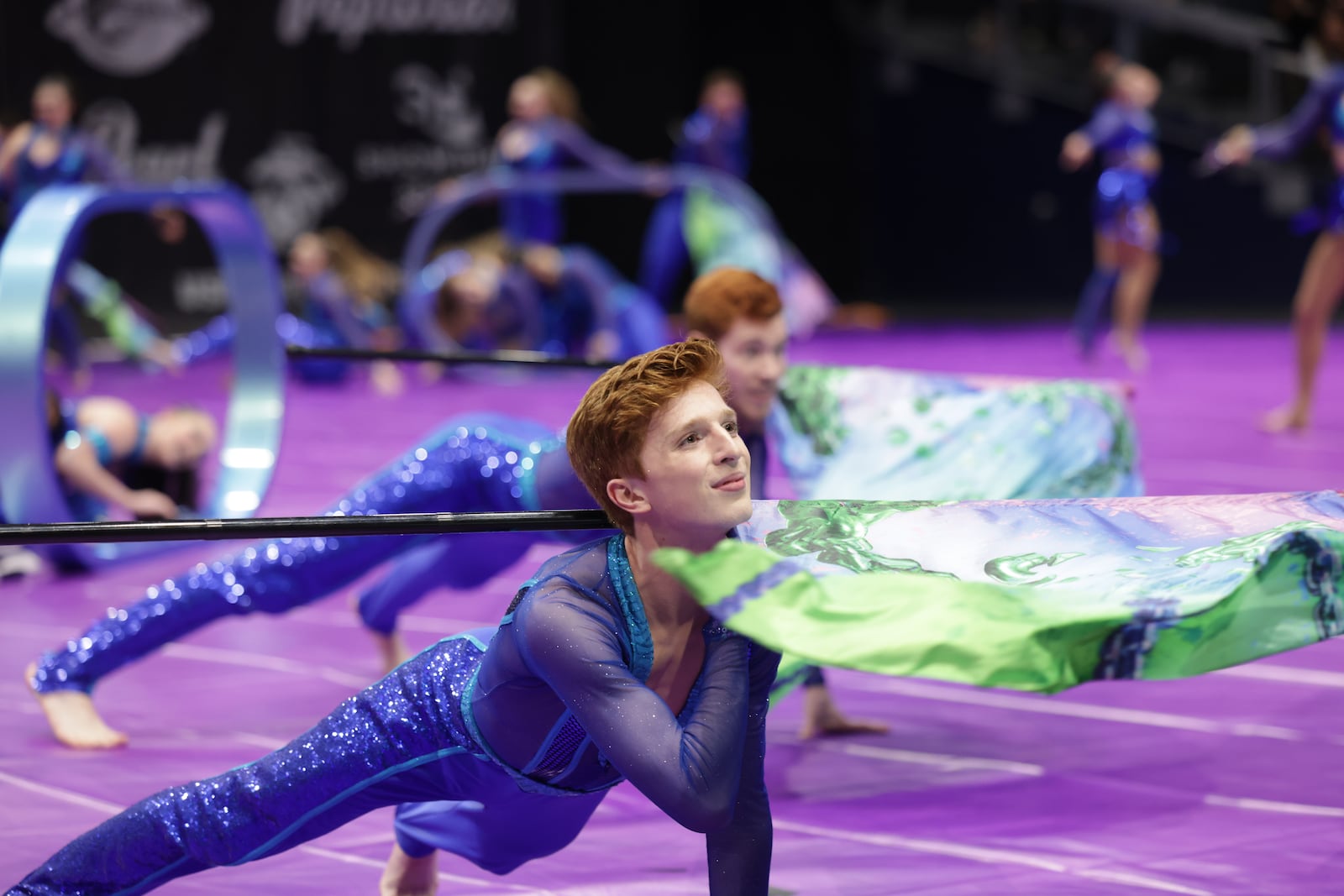 Juxtaposition, a color guard team from Westerville, performs in the WGI World Championships, which were held from Thursday, April 11, to Saturday, April 13, 2024 at various sites throughout Southwest Ohio, including University of Dayton Arena, Dayton Convention Center, the Nutter Center at Wright State University, Cintas Center in Cincinnati and Truist Arena at Northern Kentucky University.