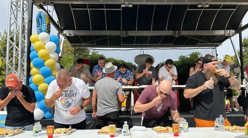 MustardFEST's hot mustard and horseradish eating contest saw competitors trying to down hot dogs covered with Woeber's condiments that got progressively hotter. Jack Legath won the title for the second straight year. BRETT TURNER FOR THE NEWS-SUN