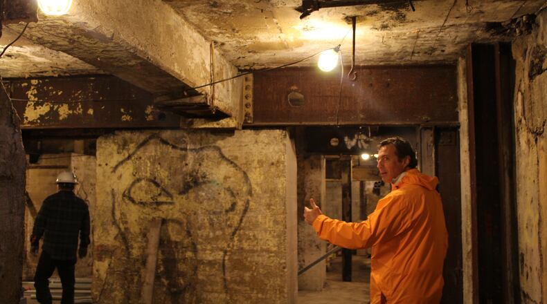 John Riazzi in the basement of the Steam Plant during its renovation in 2016. CORNELIUS FROLIK / STAFF