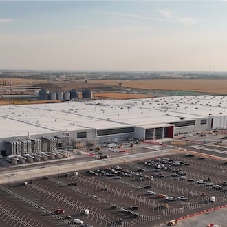The L-H Battery Co. plant near Jeffersonville, at one time a joint venture of Honda and LG Energy Solution. This photo was taken in September 2025. L-H Battery photo.