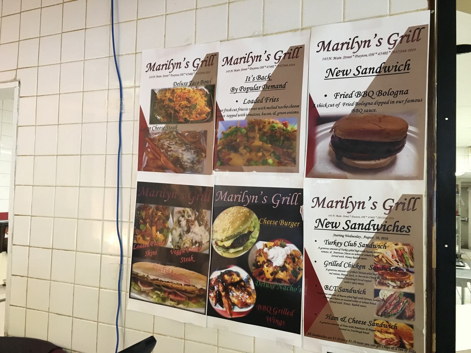 At the ordering counter at Marilyn's Grill