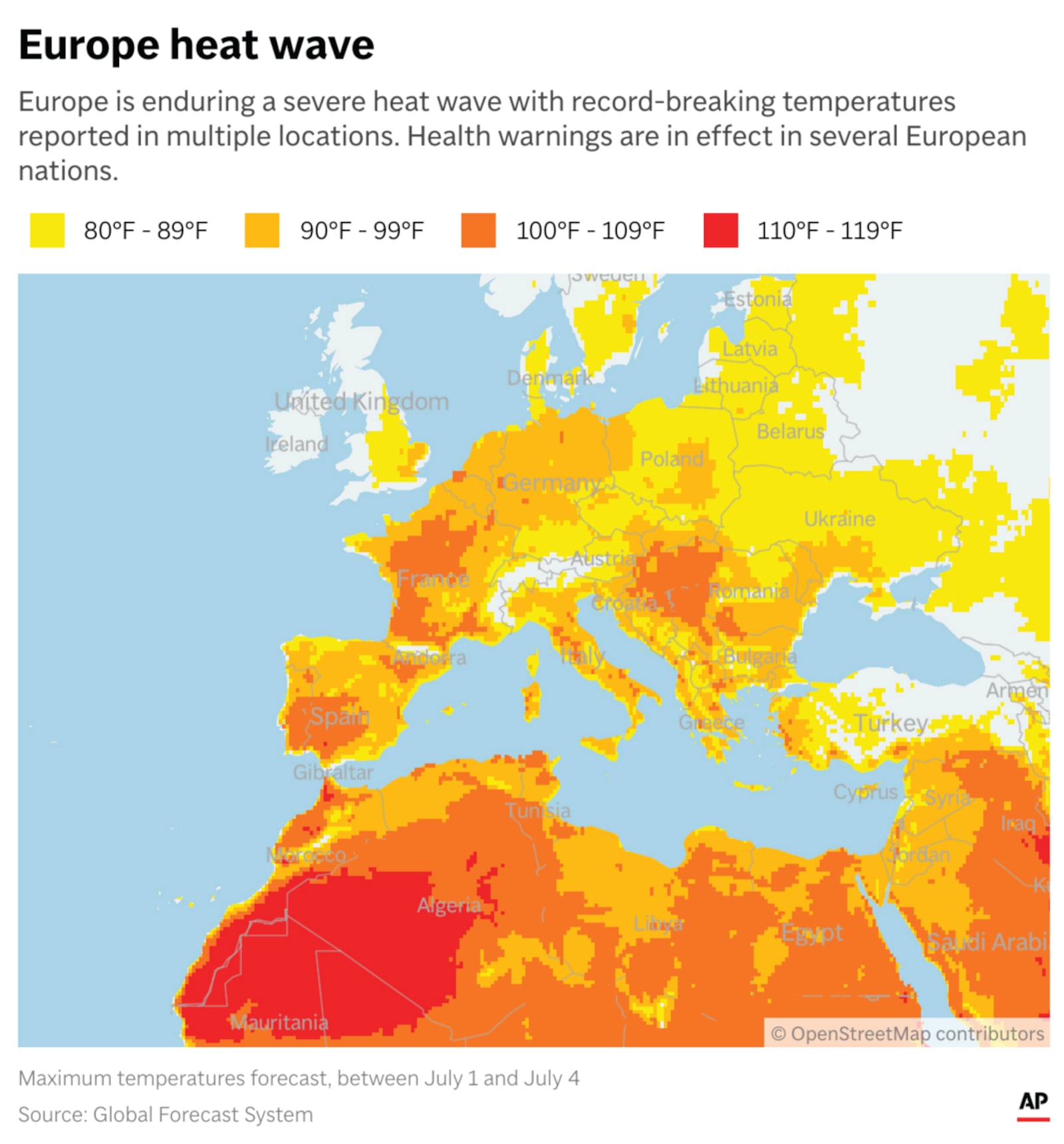 Much of Europe is sweltering under a brutal heat wave. (AP Digital Embed)