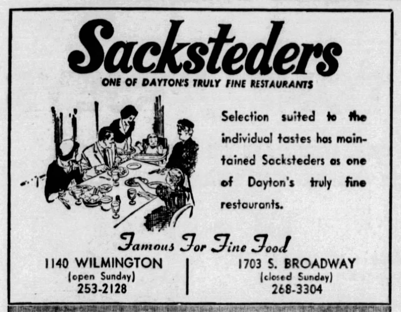 Vintage Restaurant advertising DDN