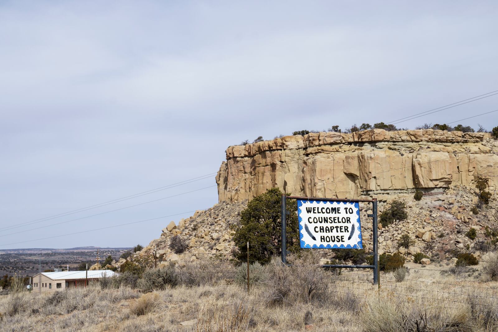 A welcome sign is posted at an entrance to Counselor, N.M., Navajo Nation, on Tuesday, March 11, 2025, that sits in the San Juan Basin, a major oil and gas deposit that, along with the Permian Basin in the state's southeast, is supplying natural gas to the rest of the U.S. (Nadav Soroker/Searchlight New Mexico via AP)