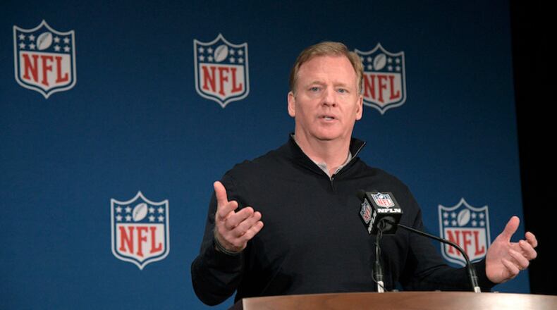 during the NFL owners meetings, Wednesday, March 28, 2018 in Orlando, Fla. (Phelan M. Ebenhack/AP Images for NFL)