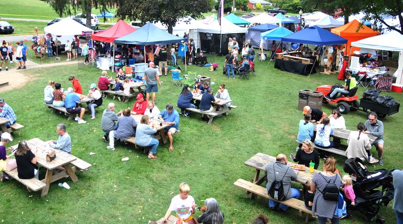 Pretzels of all varieties take the center stage during Germantown's Annual Pretzel Festival. Visitors to the annual event at Germantown's Veterans' Park enjoyed crafts, food, and live entertainment. DAVID A. MOODIE/CONTRIBUTING PHOTOGRAPHER