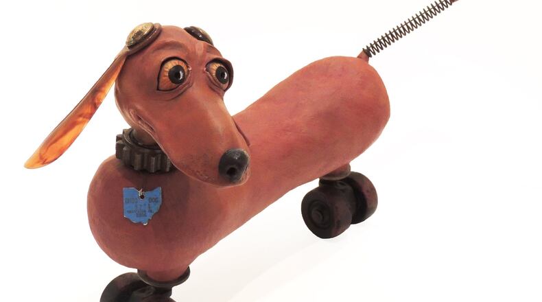 Meet “Rudy” by Urbana artist Debbie Loffing. Her assemblage art takes sculpted ceramics and combines them with found objects for the exhibit Debbie Loffing: Assembled Misfits, currently on exhibit at the Springfield Museum of Art. CONTRIBUTED