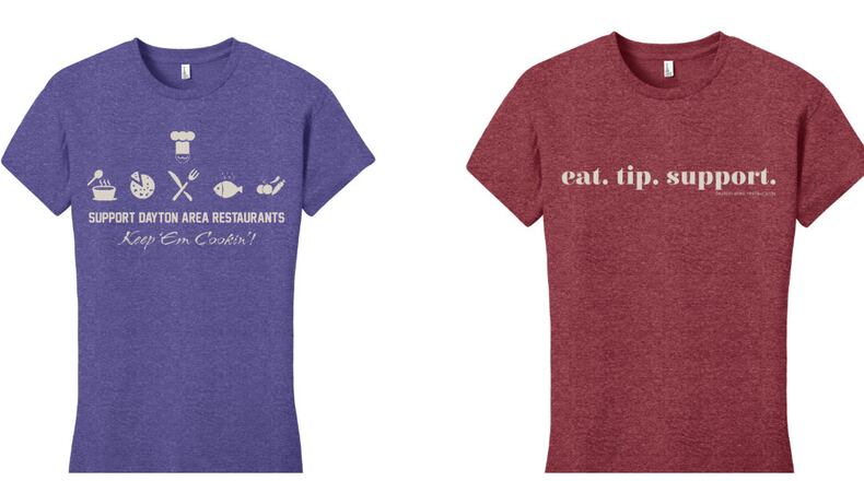 Logos@Work has created T-shirt options to choose from that are priced at $20 each, with half of the cost of each shirt sold given to a restaurant that the buyer designates. CONTRIBUTED