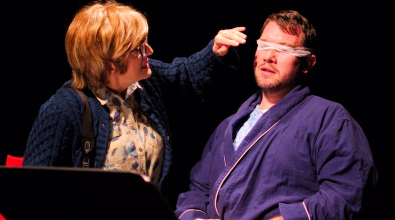 Libby Scancarello (Joan) and Tim Welsh (Matt) in the Dayton Playhouse FutureFest production of "The Cure." PHOTO BY RAY GEIGER