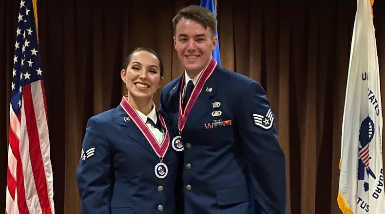 A forgiven loan from the Air Force Aid Society, part of the Air Force Assistance Fund that assists active-duty, Reserve, Guard and retired Air Force personnel and their families, made it possible for Staff Sgt. Trevor Kennard to escort his mother’s remains home to Dothan, Alabama, in January 2019. A member of the Personnel Office and NCO in charge of outbound assignments, 88th Force Support Squadron, Wright-Patterson Air Force Base, Kennard is married to Staff Sgt. Jessica Kennard, an air traffic controller at the base. (Contributed photo)