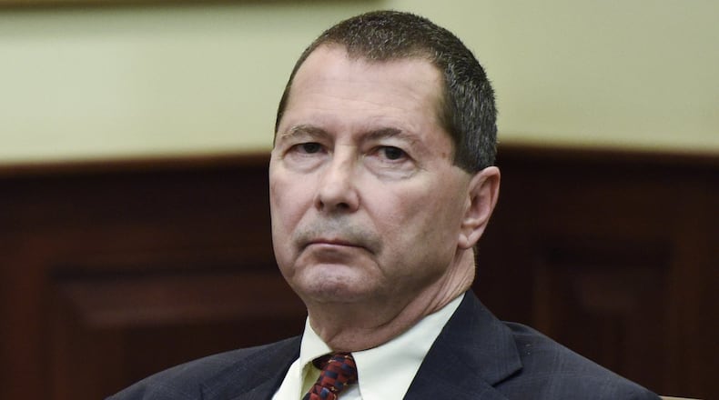 Former Warren County politician Peter Beck was ordered to be released from prison on Thursday, a week after an appeals court overturned 10 of 13 criminal counts he was convicted of in June 2015. Pictured is Beck when the verdict was annonced. NICK GRAHAM/STAFF
