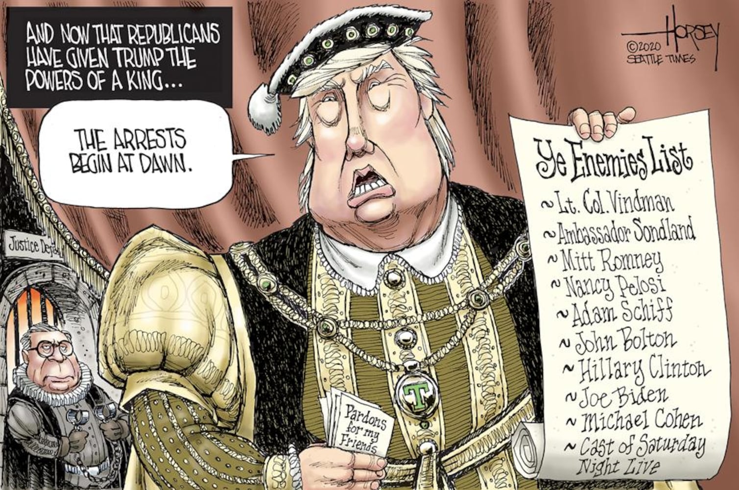 Week in cartoons: Bloomberg, Barr, pardons and more