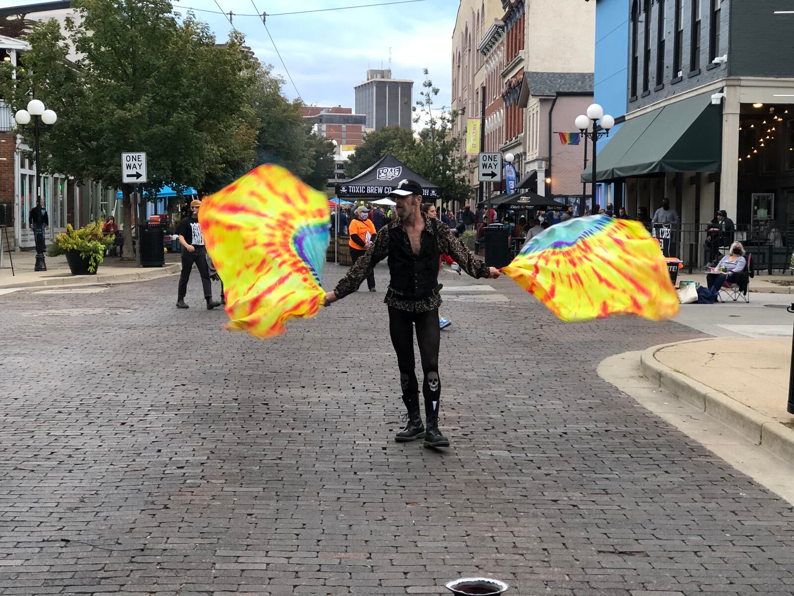 A performer shows off his skills during Out on 5th earlier this month. CORNELIUS FROLIK / STAFF