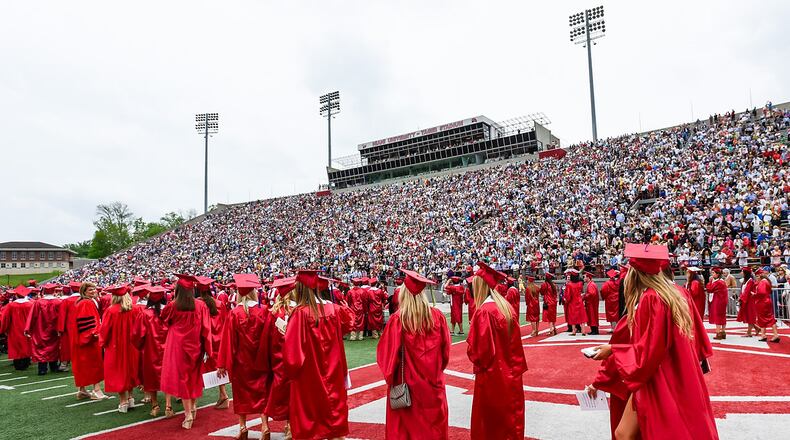 FILE PHOTO: Miami University held their 2015 Spring Commencement ceremony Saturday, May 16, at Yager Stadium in Oxford. NICK GRAHAM/STAFF