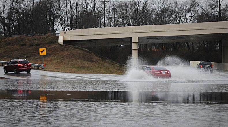 Flooding at northbound I-75 at Ohio 4 interchange.