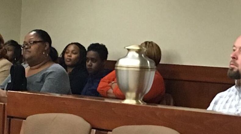 The urn holding Ronnie Bowers’ remains was allowed to stay in the courtroom in Montgomery County.